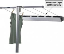 Waslijnpaal - Ondersteuning voor droogrek - Wasgoed drogen - Verstelbare lengte - 213 cm — thumbnail 3