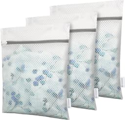 Wasnetten fijne was 30 x 40 cm – 3 stuks, honingraatmesh met rits, polyester, wit — thumbnail 5