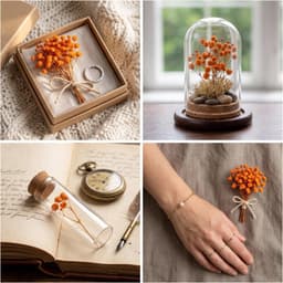 Gedroogde oranje gypsophila, voor woon- en trouwdecoratie — thumbnail 2