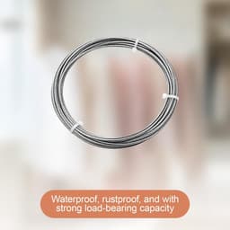 10 m wandhouderset, roestvrij staal, gordijndraad, spandraad, gordijntouwsysteem, spansysteem met accessoires voor waslijn, douchegordijn, fotodraad, balkon en outdoor — thumbnail 5