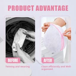 Set van 3 beha-wasnetten voor wasmachine, gemengde maten, fijnmazige herbruikbare waszakken ter bescherming, beschermt gevoelige kleding tegen klitten en vormverlies — thumbnail 4