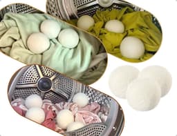 6 stuks drogerballen, herbruikbare donsjack-wasverzachter wol drogerballen met opbergzak, antistatisch droogtijd verkort, gebruikt voor donsjassen (6 cm) — thumbnail 4