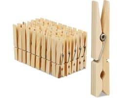 Houten wasknijpers, set van 100, grote houten wasknijpers