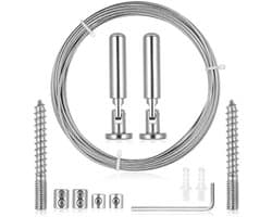 Kabel voor gordijnen, 5 meter roestvrij stalen draad, spantouw, waslijn van metaal, voor buiten, gordijn