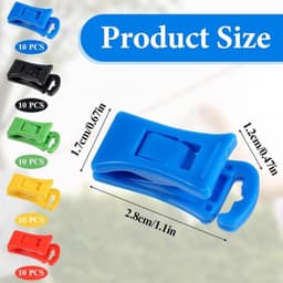 Daity 50 stuks - Sokkenklemmen voor wasgoed - Antislip wasknijpers - Waslijnknijpers, 5 kleuren - zwart, rood, geel, blauw, groen 2,8 cm — thumbnail 4