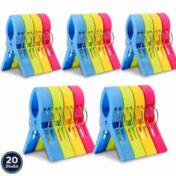 Strandlaken Knijpers 20 Stuks – Extra Grote Handdoekknijpers – Sterke Grip – Strand, Zwembad, Camping & Picknick — thumbnail 1