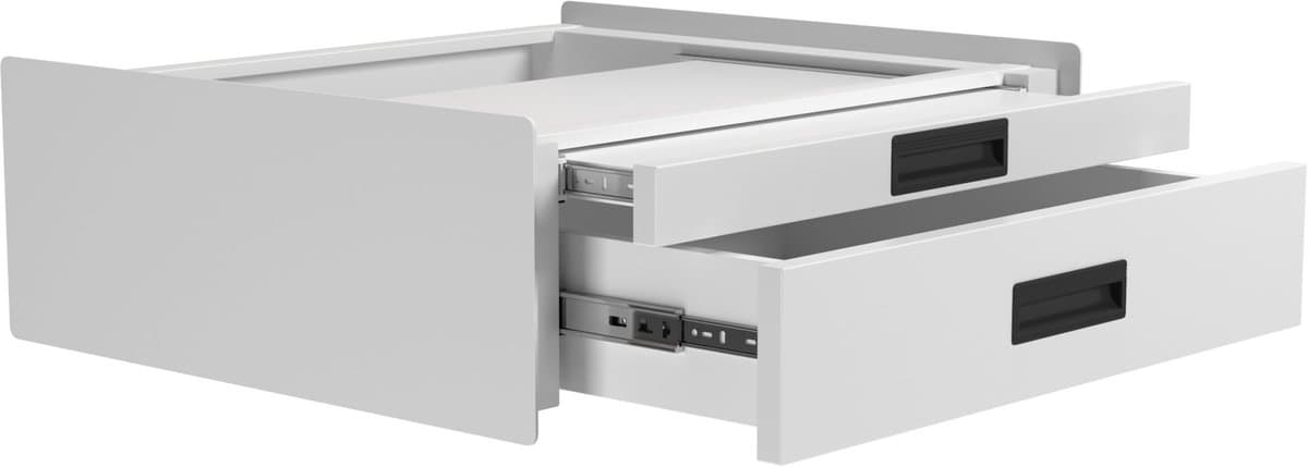 Wasophoogte® Tussenstuk wasmachine droger - Stapelkit wasmachine droger - Tussenkader met lade en plateau - Geschikt voor elk type - Wit — afbeelding 1