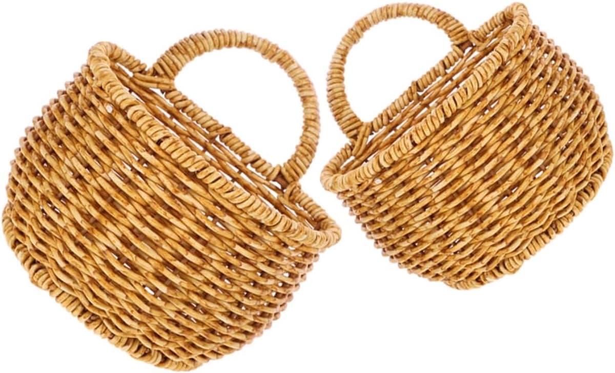 1set Handgeweven Wandopbergmanden Voor Groenten Fruit Decoratieve Opbergoplossing Voor Uien Knoflook Aardappelen Voor Keuken Interieurdecoratie — afbeelding 1