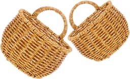 1set Handgeweven Wandopbergmanden Voor Groenten Fruit Decoratieve Opbergoplossing Voor Uien Knoflook Aardappelen Voor Keuken Interieurdecoratie — thumbnail 1