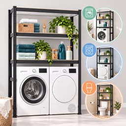 Wasmachine rek - 180 x 130 x 40 cm - tot 600 kg - zwart — thumbnail 4