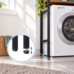 Wasmachine rek - 170x64x27 cm - met kast - bruin-zwart — thumbnail 2