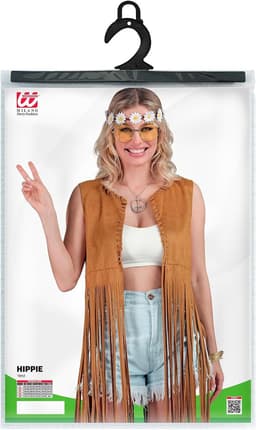 Party Fashion - Hippiekostuum voor dames, franjes, bruin, festivaloutfit — thumbnail 2