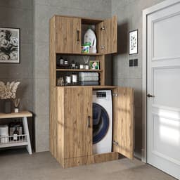 Roomart ATLANTIC-I Wasmachine Ombouwkast 70x180 cm - Overbouwkast - Eiken — thumbnail 2