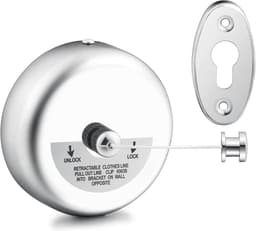 Waslijn Outdoor Koord, Rvs Intrekbare Waslijn voor Opknoping Drogen Douche Badkamer Wasserij Hotel Outdoor 2.8M — thumbnail 1