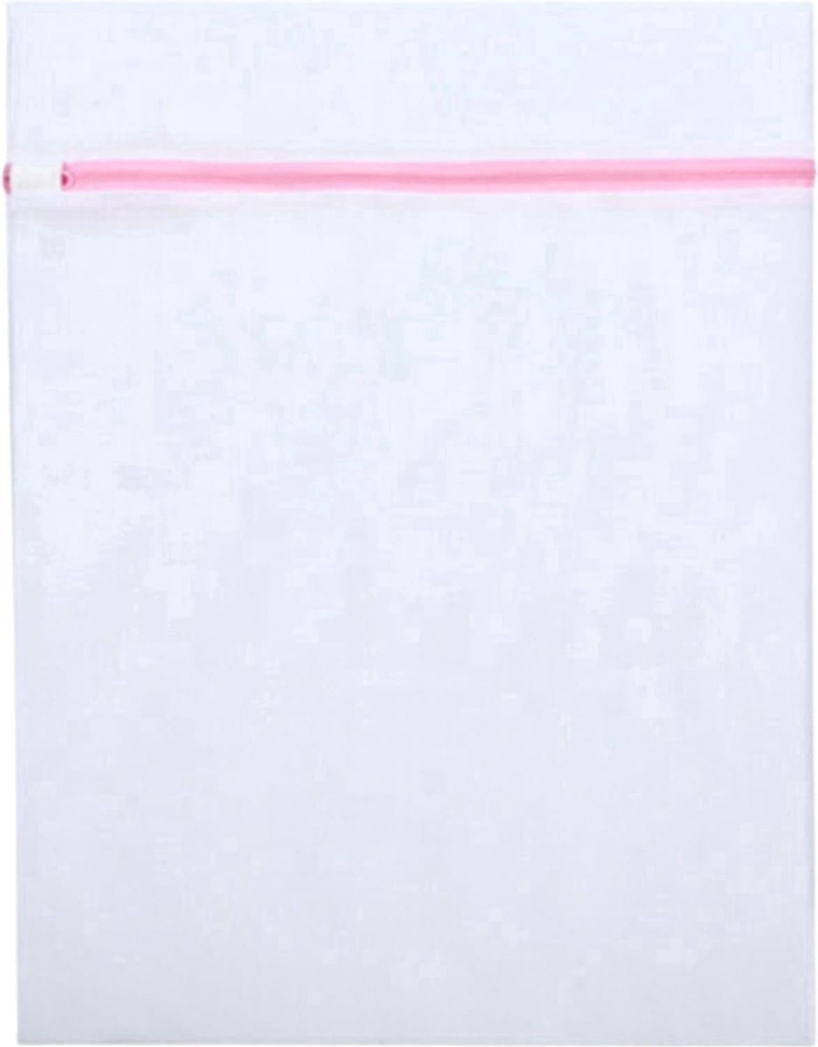 Scoby - Lingerie Waszak - Wasnetje - Waszak - Wasmachine Zak - Laundry Bag - 40 x 50 cm - Wit met Roze — afbeelding 1