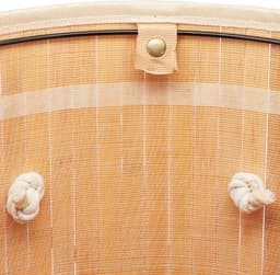 Bamboe wasmand met deksel - ruimtebesparend - 1 stuk - cremekleurig - 70 liter — thumbnail 5