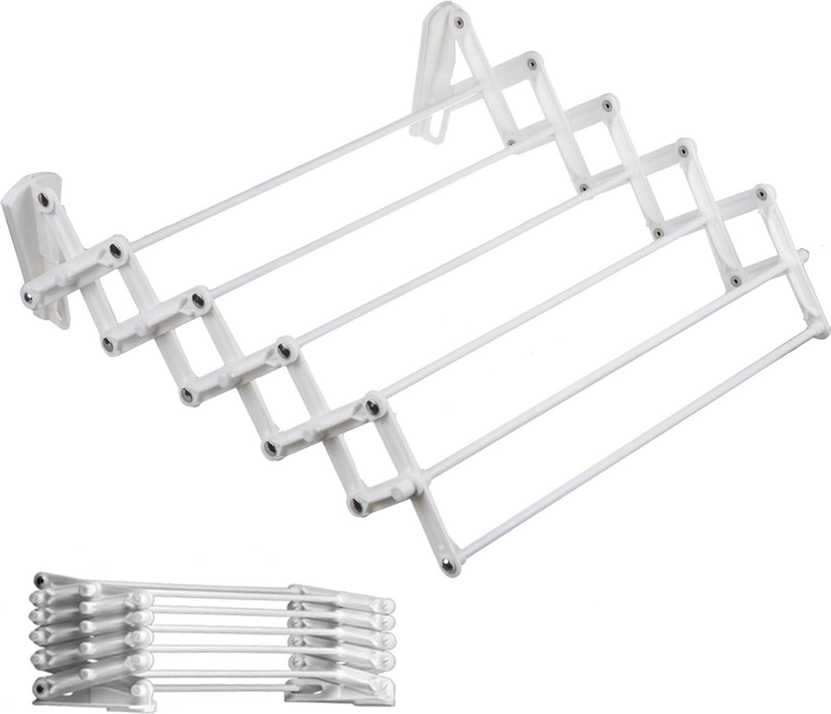 Droogrek - Kleding- en handdoekdroger - wit - opvouwbaar - 70 cm — afbeelding 1