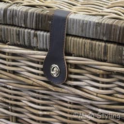 Duo wasmand met leren riem-70x35xH65-Riet-Rotan — thumbnail 3