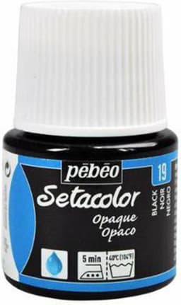 Pébéo Setacolor Zwarte Textielverf - 45ml textielverf voor donkere en lichte stoffen — thumbnail 1