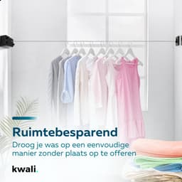 kwali.® Waslijn Uittrekbaar - Waslijndraad met stalen kern - Wasdraad - Wasrek alternatief - Roldrooglijn - Uittrekbare Waslijn - 8,8 m drooglengte — thumbnail 5