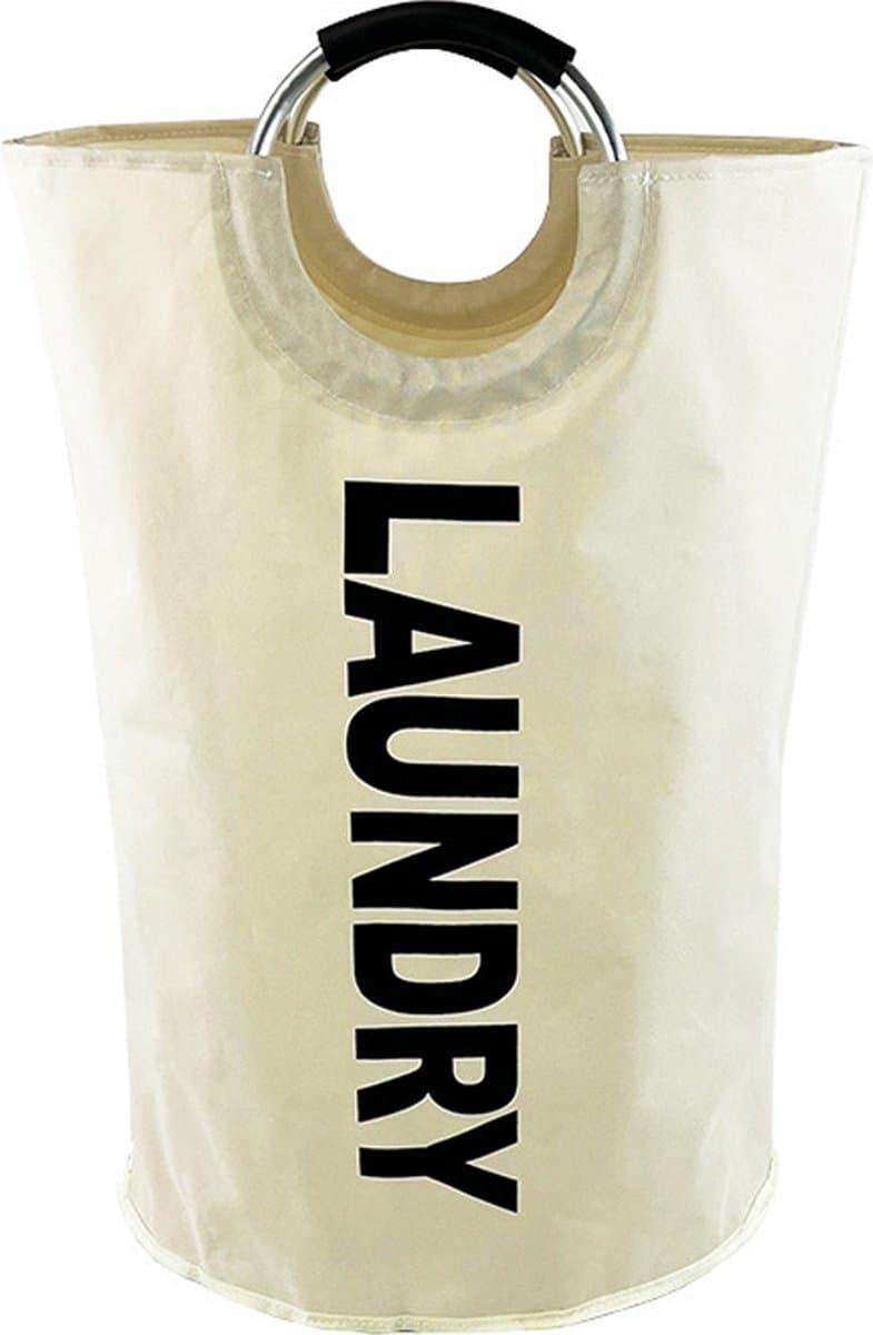 Wasmand - Waszak - Laundry basket - Opvouwbaar - 81L - Off White — afbeelding 1