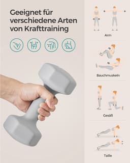 Dumbbellset van 2 - 2x5 kg -in stijlvol grijs — thumbnail 3