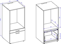 MOBISTOXX Wasmachine Kast - Set van 2 - Wasmachine Verhoger - Wasmachine Ombouw - 135 cm x 67 cm x 233 cm (B x D x H) - Met Lade Voor Wasmand - Voor Wasmachine en Droogkast - Extra Kastruimte Boven - Wit — thumbnail 4