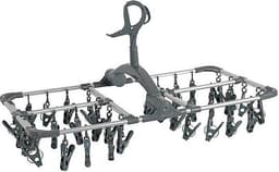 NordFalk hangend droogrek 59x34 cm met 36 knijpers - Wasrek inklapbaar - Droogcarrousel aluminium — thumbnail 1