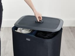 Joseph Joseph Tota Wasmand - 2 Compartimenten – Was Sorteren – 90 Liter - Zwart — thumbnail 4