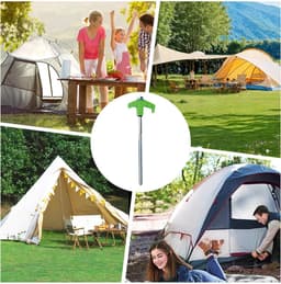 Grondanker Vastschroeven - Tentharingen Schroef - Veilig Tent Opzetten - Licht Op In Donker - 20 cm Lengte - Groen — thumbnail 4