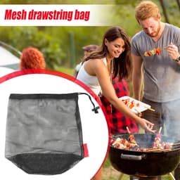 Geventileerde Waszak - Mesh Opbergtas - Kleding Opbergen - Maximale Luchtstroom - 22 x 25 cm - Zwart — thumbnail 5