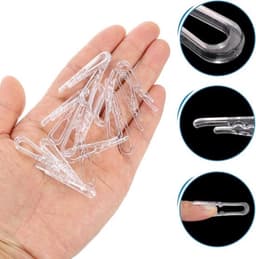 100 stuks U-vormige krokodillenclips - Hemdclips met tanden - Wasknijpers voor sokken, broeken, stropdassen, overhemden - Transparant — thumbnail 2
