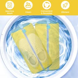 Dailygoods - Herbruikbare Schoenwastas met Rits, Compleet Schoonmaak voor Wasmachine (2 Stuks, Geel) — thumbnail 2