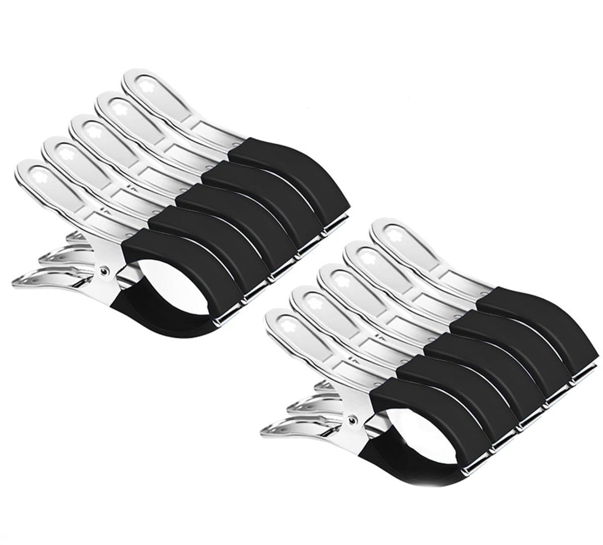 Zeilklemmen - 10 stuks - Clips Voor Zwembadafdekkingen - Dekzeil Klemmen - RVS - Winddicht en krasvast - Stevige klemming - Geschikt Voor Het Drogen Van Dekbedden, Sokken, Kleding En Zwembadafdekkingen - 12CM - zwart — afbeelding 1
