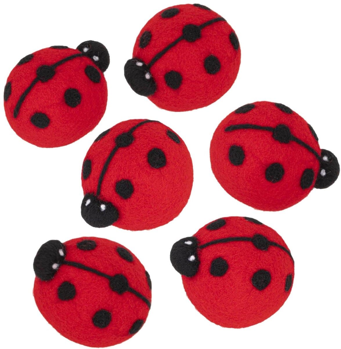 HI drogerballen/wasbollen - 6x stuks - lieveheersbeestjes - voor zachte/kreukvrije was - wasdroger ballen — afbeelding 1