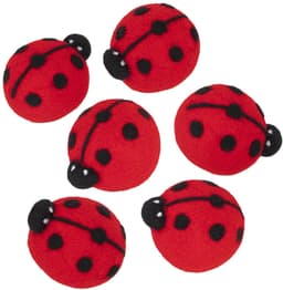HI drogerballen/wasbollen - 6x stuks - lieveheersbeestjes - voor zachte/kreukvrije was - wasdroger ballen — thumbnail 1