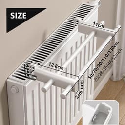 Radiatordroogrek Met Dubbele Stangen - Hittebestendig Tot 120 °C Zwaar Uitgevoerd - Geschikt Voor Paneel- En Schijfradiatoren - Wandmontage Energiebesparend - Lengte 50 cm — thumbnail 1