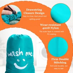 Dailygoods- Waszakken Set van 2 - 120 Liter - Vuilafstotend - Stofdicht - Opvouwbaar - Lichtgewicht - Trekkoordsluiting - Opbergtas — thumbnail 4