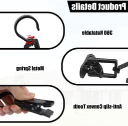 Set van 20 zwarte wasknijpers - 360° draaibaar - Ideaal voor kleding, gordijnen en handdoeken — thumbnail 5