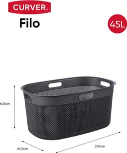 Curver Filo Wasmand met deksel 55L + Wasmand 45L - Antraciet — thumbnail 2
