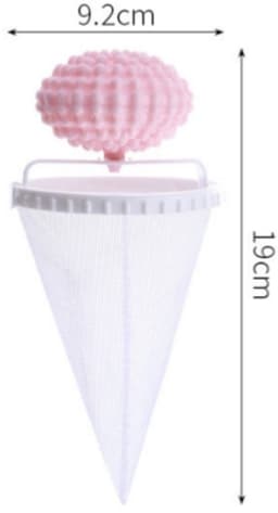 3 stuks-Wasbal - Haarfilter voor wasmachine - Filterzak voor wasmachine - Drijvend haarfilter - Wasmachine-accessoires - Geschikt voor wasmachines - Blauw - Roze - Geel - 9,2 × 9,2 × 19 cm — thumbnail 2