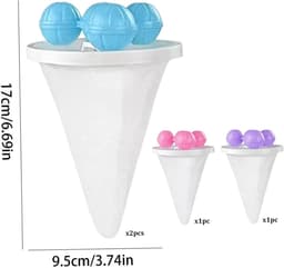 Wasmachinehaaropvangzakjes - 4 stuks - Wasmachinehaarfilter - Met 4 drijvende balletjes - Herbruikbaar - Verwijdert huisdierhaar uit wasgoed - 17 x 9,5 cm - Blauw, Roze, Paars — thumbnail 2