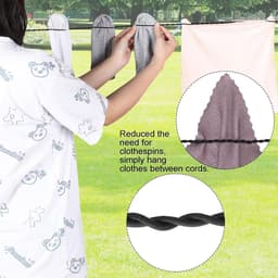 Kledinglijn Outdoor - Reiswaslijn Elastisch - Kleding Drogen - Met Haken Zuignappen - Tot 2.8 Meter - Zwart — thumbnail 2