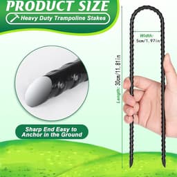 Grondanker - Verzinkt staal - 30 cm - U-vormige vloerharing voor stevige bevestiging - Voor camping en outdoor gebruik — thumbnail 3
