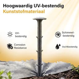 Grondanker - Zwart - 15 cm, Ø 3 cm - Kunststof Bodemanker - Set van 50 stuks voor Tuin en Camping — thumbnail 2