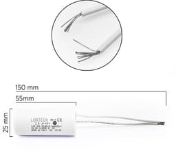 Permanent condensator 2.5 µF - Ø 25 mm x 55 mm - IMQ en CE gecertificeerd - Geschikt voor elektromotoren - ShopVlot — thumbnail 2
