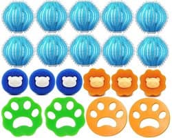 Thijox - 20 Stuks Haarvangers voor Wasmachine, Dierenhaarverwijderaar, Herbruikbare Wasballen, Silicone en PVC, Honden en Katten, Efficiënte Verwijder