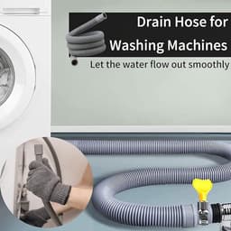 Afvoerslang verleng - Afvoerslang - wasmachineslang - met slangklemmen en afvoerslang verbindingsstuk - voor wasmachine en vaatwasser - Ø20mm - 1 meter — thumbnail 2
