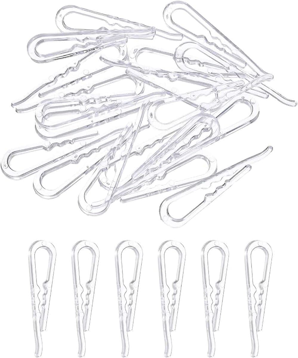100 stuks 4 cm U-vormige krokodillenclip, hemdclip met tanden, wasknijpers voor sokken, broeken, stropdassen, overhemden, kledingstukken, transparant — afbeelding 1