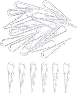 100 stuks 4 cm U-vormige krokodillenclip, hemdclip met tanden, wasknijpers voor sokken, broeken, stropdassen, overhemden, kledingstukken, transparant — thumbnail 1